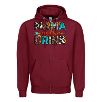 Burgundy mama needs a drink Zipper Hoodie - OliviaCreatesArt
