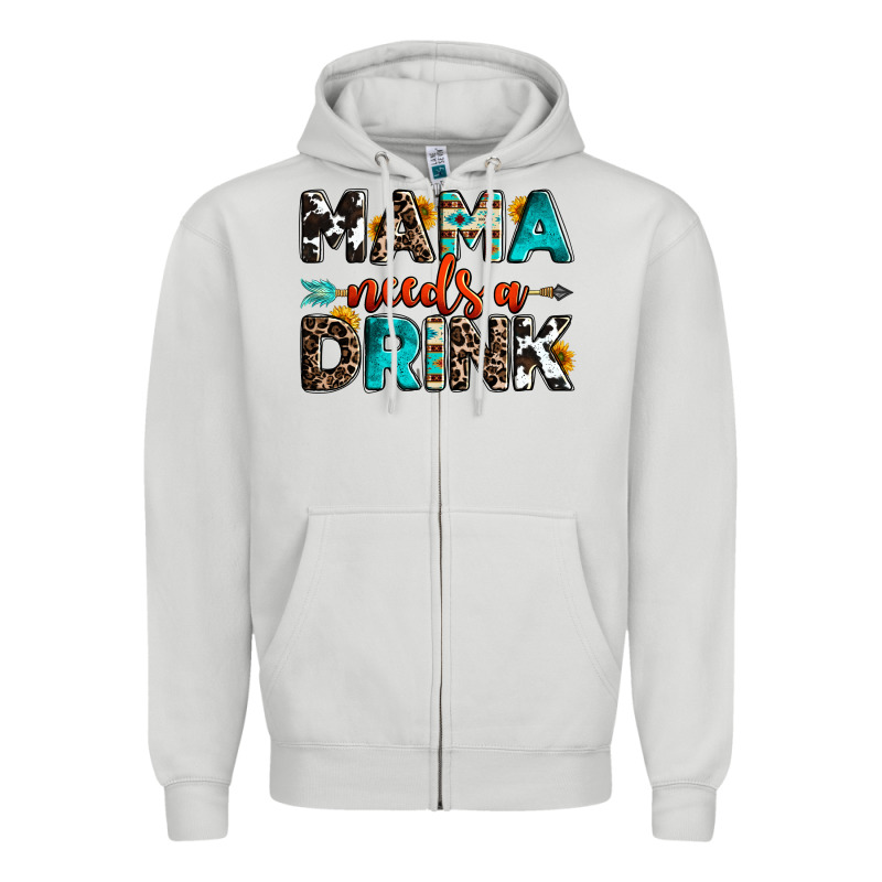 Mama Needs A Drink Zipper Hoodie by OliviaCreatesArt | Teevron