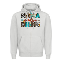 Dove Grey mama needs a drink Zipper Hoodie - OliviaCreatesArt