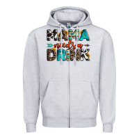 Heather Grey mama needs a drink Zipper Hoodie - OliviaCreatesArt