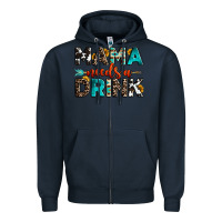 Navy mama needs a drink Zipper Hoodie - OliviaCreatesArt