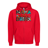 Red mama needs a drink Zipper Hoodie - OliviaCreatesArt