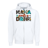 White mama needs a drink Zipper Hoodie - OliviaCreatesArt