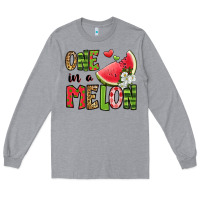 Heather Grey one in a melon watermelon Long Sleeve Tee - Jasminsmagicworld