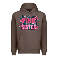 Coffee i wear pink for my sister Premium Hoodie - FaDigitalArtStudio