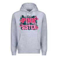Heather Grey i wear pink for my sister Premium Hoodie - FaDigitalArtStudio