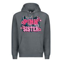 Rock i wear pink for my sister Premium Hoodie - FaDigitalArtStudio