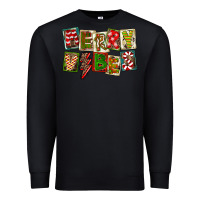 Black Merry Vibes Premium Sweatshirt - FaDigitalArtStudio