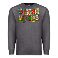 Charcoal Heather Merry Vibes Premium Sweatshirt - FaDigitalArtStudio