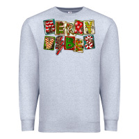 Heather Grey Merry Vibes Premium Sweatshirt - FaDigitalArtStudio