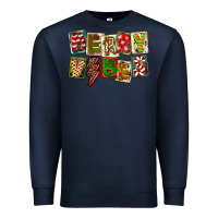 Navy Merry Vibes Premium Sweatshirt - FaDigitalArtStudio