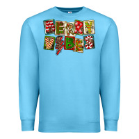 Ocean Blue Merry Vibes Premium Sweatshirt - FaDigitalArtStudio