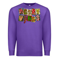 Purple Merry Vibes Premium Sweatshirt - FaDigitalArtStudio