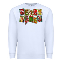White Merry Vibes Premium Sweatshirt - FaDigitalArtStudio