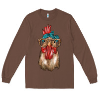 Chestnut chicken with bandana and leopard Long Sleeve Tee - texasbilliewilder
