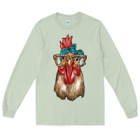 Matcha chicken with bandana and leopard Long Sleeve Tee - texasbilliewilder