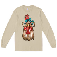 Mushroom chicken with bandana and leopard Long Sleeve Tee - texasbilliewilder