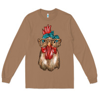 Chicken With Bandana And Leopard Long Sleeve Tee | Teevron