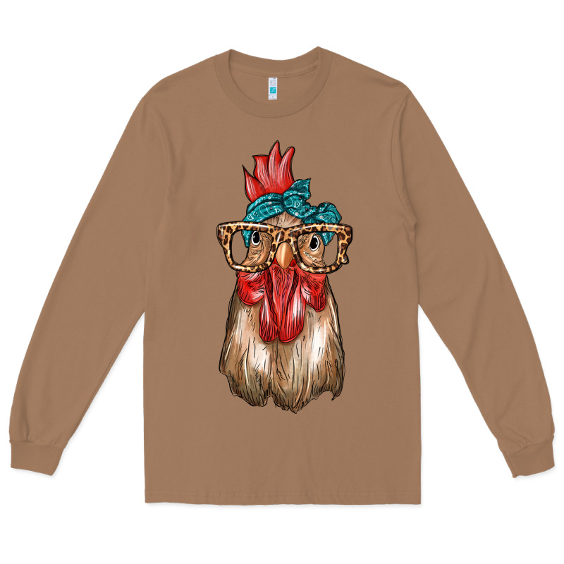 Chicken With Bandana And Leopard Long Sleeve Tee by texasbilliewilder | Teevron