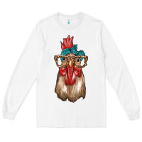 White chicken with bandana and leopard Long Sleeve Tee - texasbilliewilder