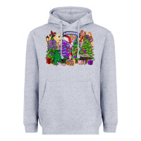 Heather Grey christmas louisiana mardi gras trees Heavyweight Hoodie - FaDigitalArtStudio