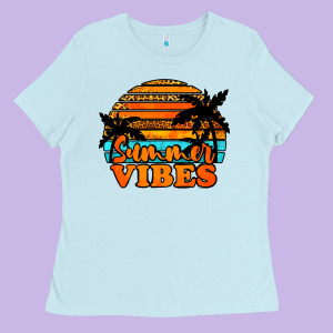 Summer Vibes Ladies Tee Designed By Jasminsmagicworld