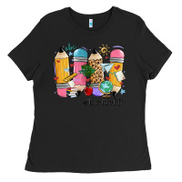 Black teacher life pencils Ladies Tee - MaliasSmallBusiness