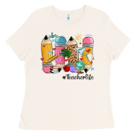 Bone teacher life pencils Ladies Tee - MaliasSmallBusiness