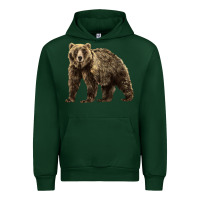 Forest Green Brown Bear Urban Hoodie - LillyAllenDesigns