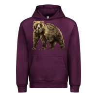 Mauve Wine Brown Bear Urban Hoodie - LillyAllenDesigns