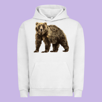 Brown Bear Urban Hoodie Designed By Lillyallendesigns