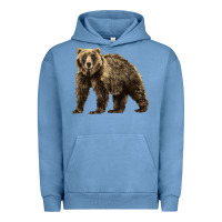 Pigment Pebble Blue Brown Bear Urban Hoodie - LillyAllenDesigns