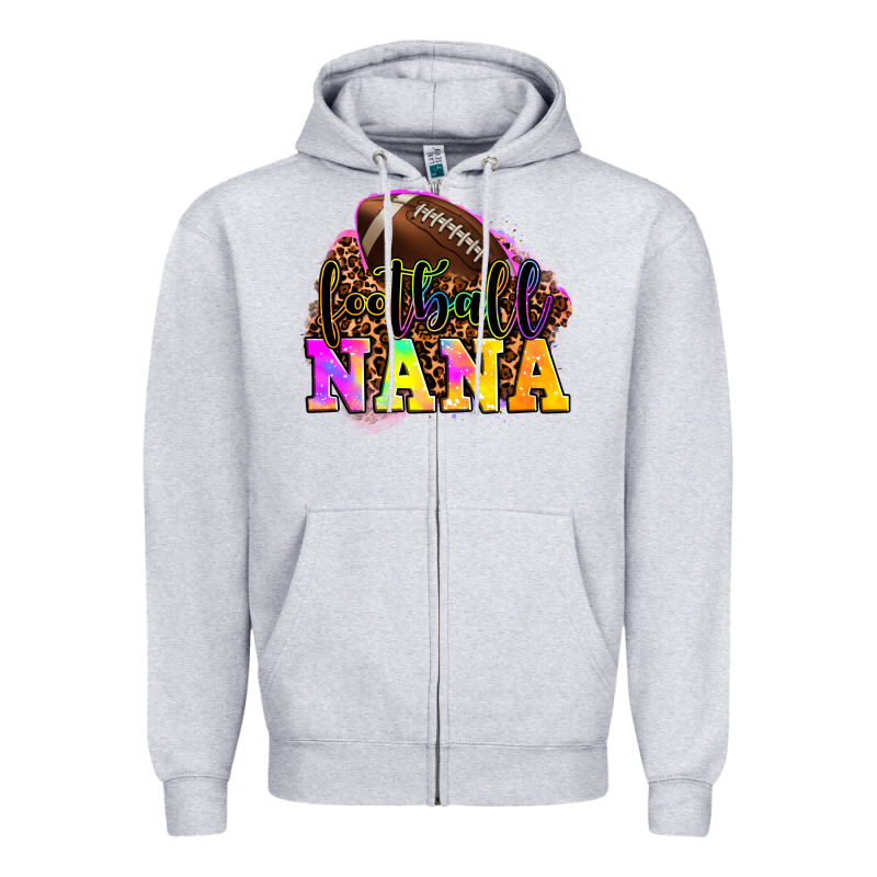 Football Nana Zipper Hoodie by OliviaCreatesArt | Teevron