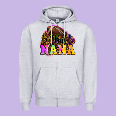 Football Nana Zipper Hoodie Designed By Oliviacreatesart