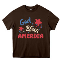 Chocolate Brown god bless america Heavy Core Tee - MaliasSmallBusiness