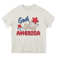 Cream god bless america Heavy Core Tee - MaliasSmallBusiness