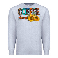 Heather Grey coffee please western doodle letters Premium Sweatshirt - FaDigitalArtStudio