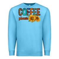 Ocean Blue coffee please western doodle letters Premium Sweatshirt - FaDigitalArtStudio