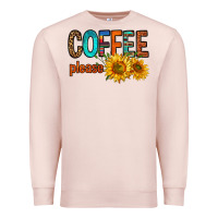 Pale Pink coffee please western doodle letters Premium Sweatshirt - FaDigitalArtStudio