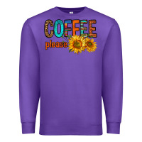 Purple coffee please western doodle letters Premium Sweatshirt - FaDigitalArtStudio