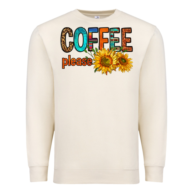 Coffee Please Western Doodle Letters Premium Sweatshirt by FaDigitalArtStudio | Teevron
