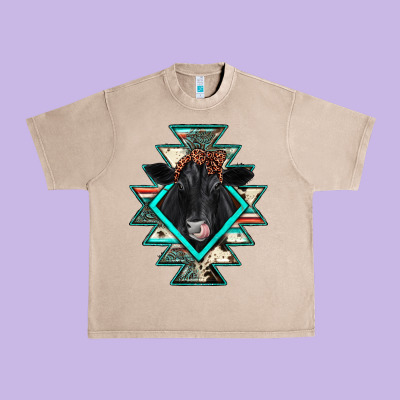 Black Angus Cowhide Aztec Urban Heavy Tee Designed By Jahusdesignshop