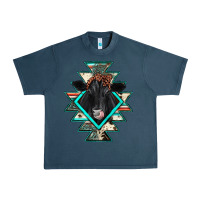 Midnight Navy black angus cowhide aztec Urban Heavy Tee - JahusDesignShop