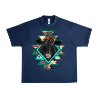 Navy black angus cowhide aztec Urban Heavy Tee - JahusDesignShop