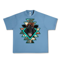 Pebble Blue black angus cowhide aztec Urban Heavy Tee - JahusDesignShop