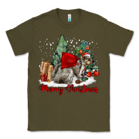 Army Green Merry Christmas Gray Squirrel Classic Tee - LillyAllenDesigns
