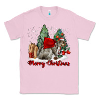 Bubblegum Pink Merry Christmas Gray Squirrel Classic Tee - LillyAllenDesigns