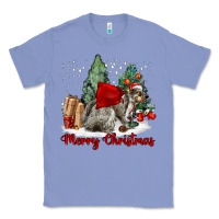 Colony Blue Merry Christmas Gray Squirrel Classic Tee - LillyAllenDesigns