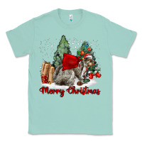 Seafoam Merry Christmas Gray Squirrel Classic Tee - LillyAllenDesigns