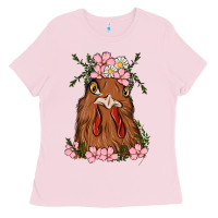 Bubblegum Pink chicken Ladies Tee - MaliasSmallBusiness